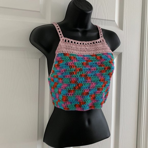 Handmade Women´s Crochet Top, Size M - Picture 2 of 10